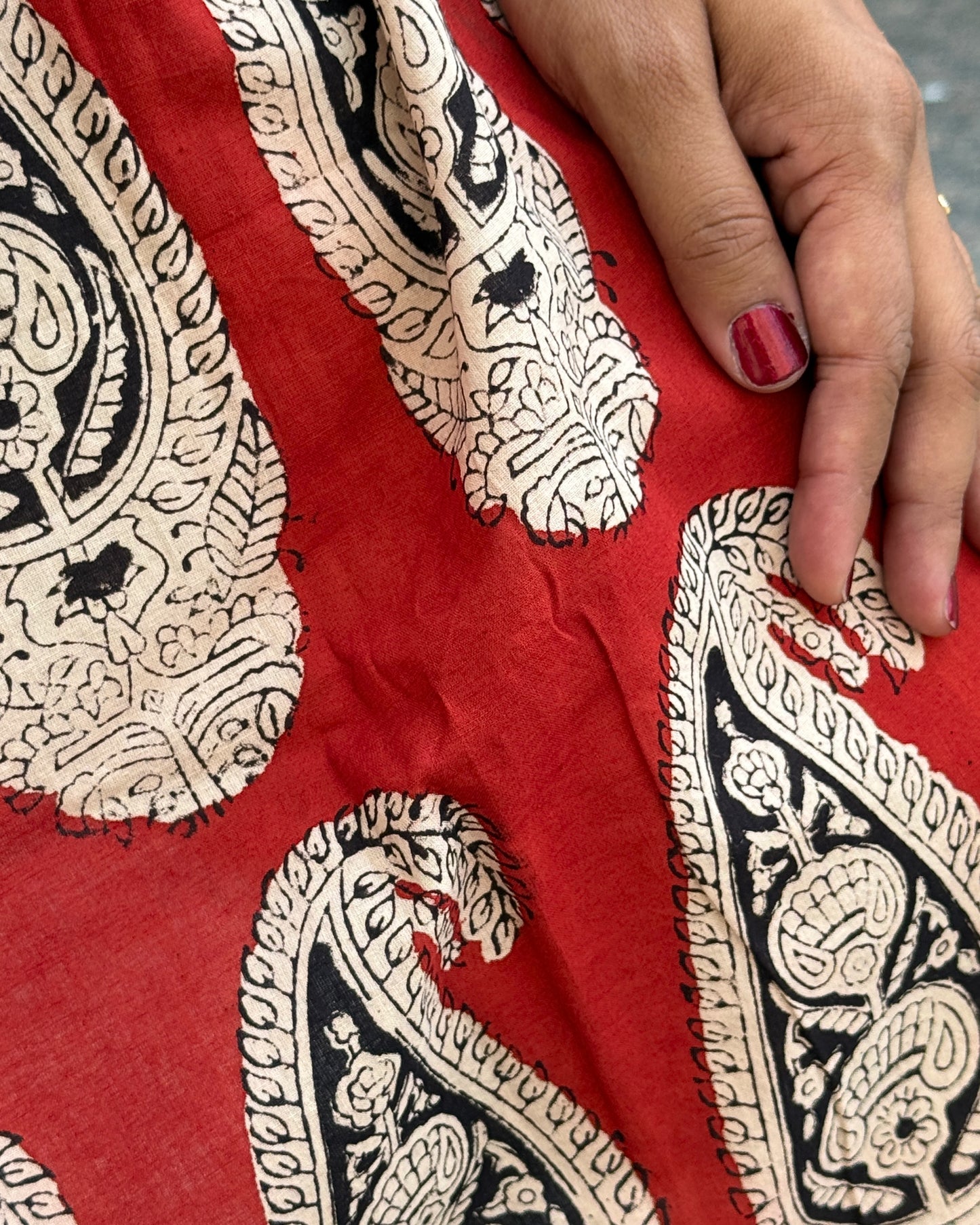 Crimson Paisley Kurta